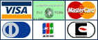 Visa, MasterCard, American Express, Discover/Novus, Diners Club, JSB